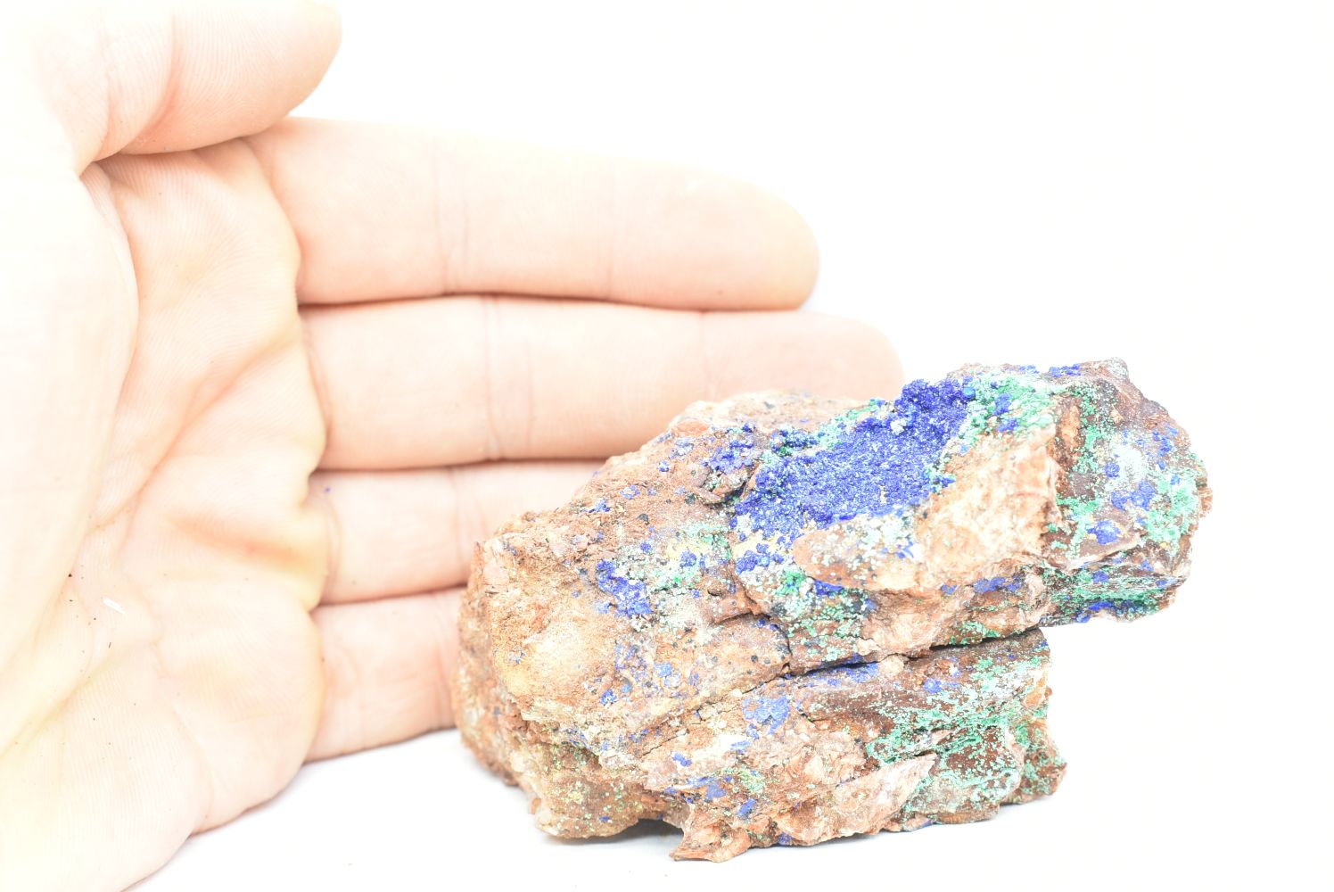 Azurite with Malachite