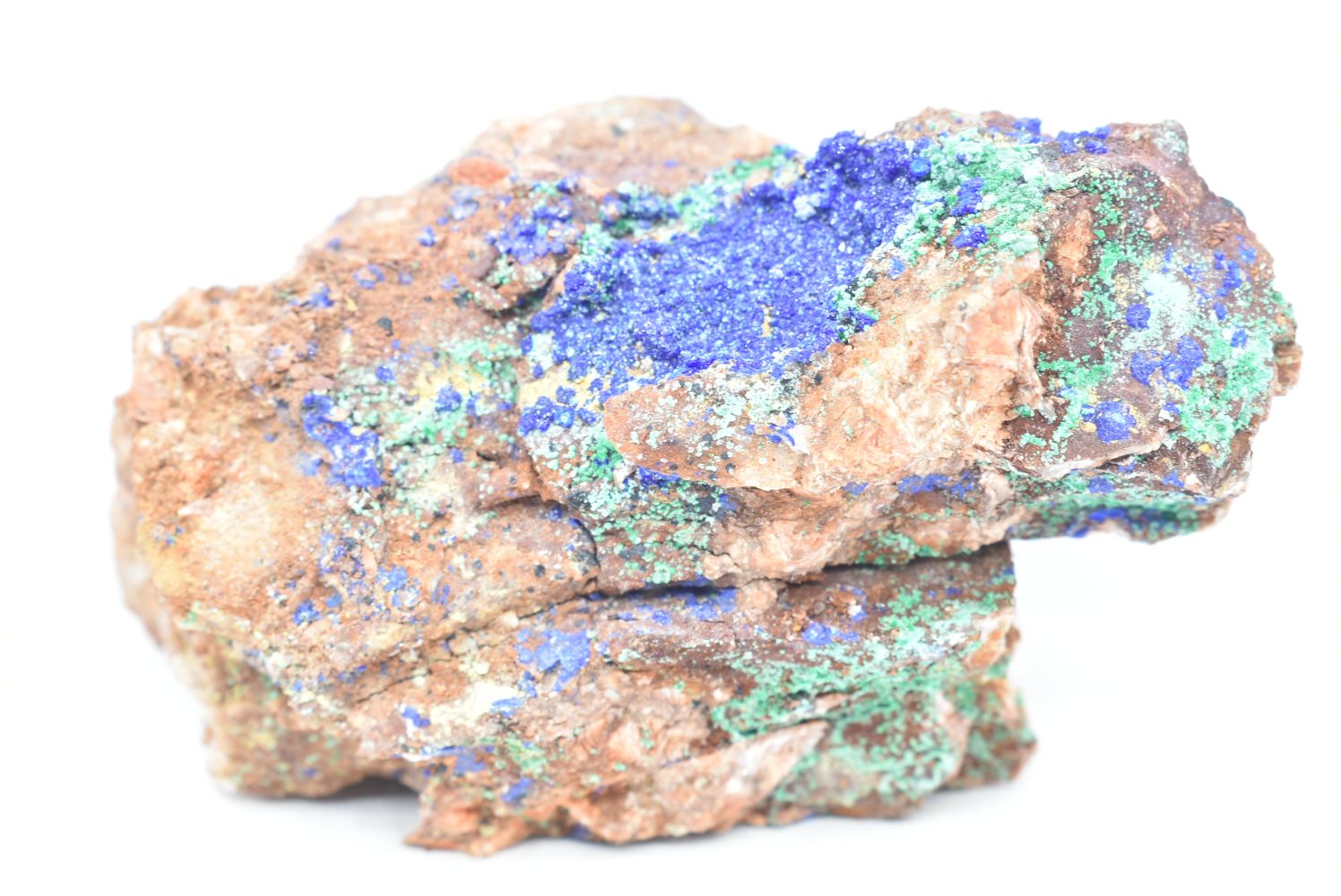 Azurite with Malachite