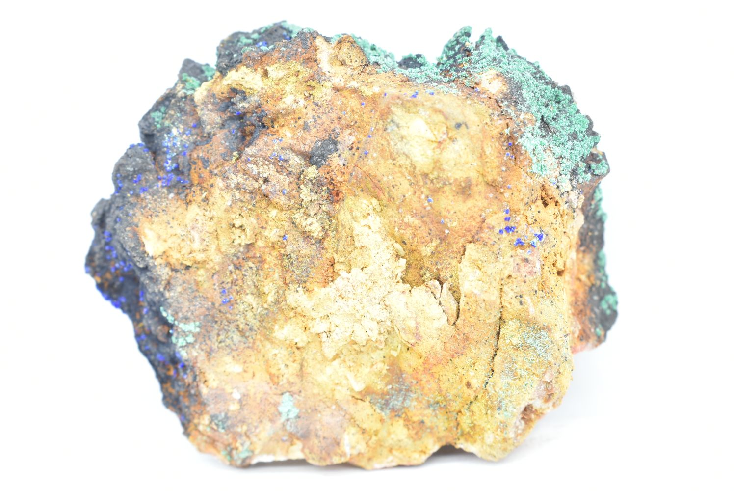 Azzurrite con Barite e Malachite