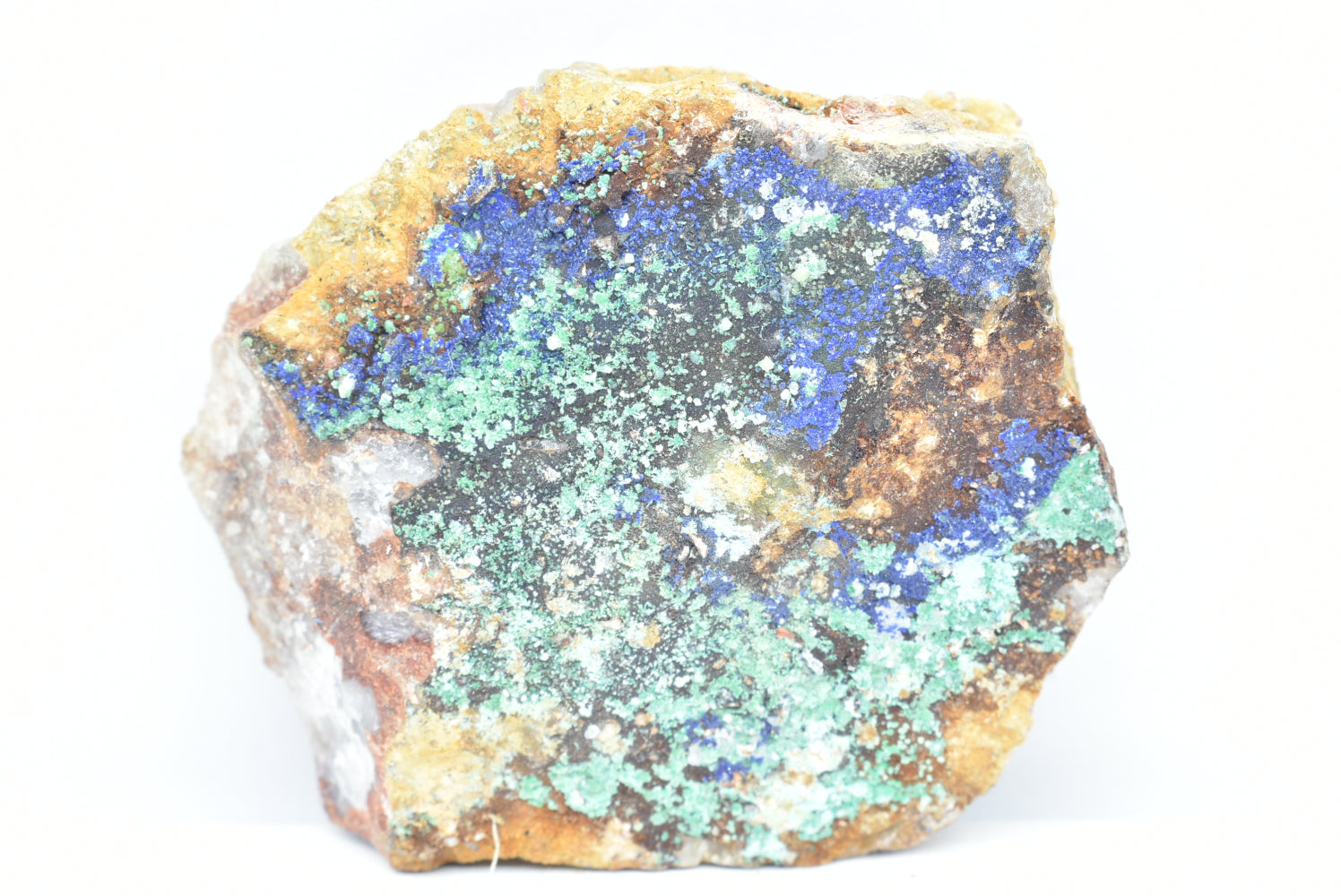 Azurite with Malachite