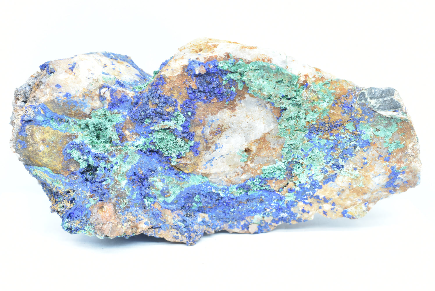 Azurite with Malachite