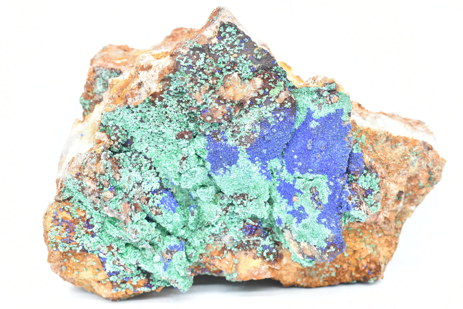 Azurite with Malachite