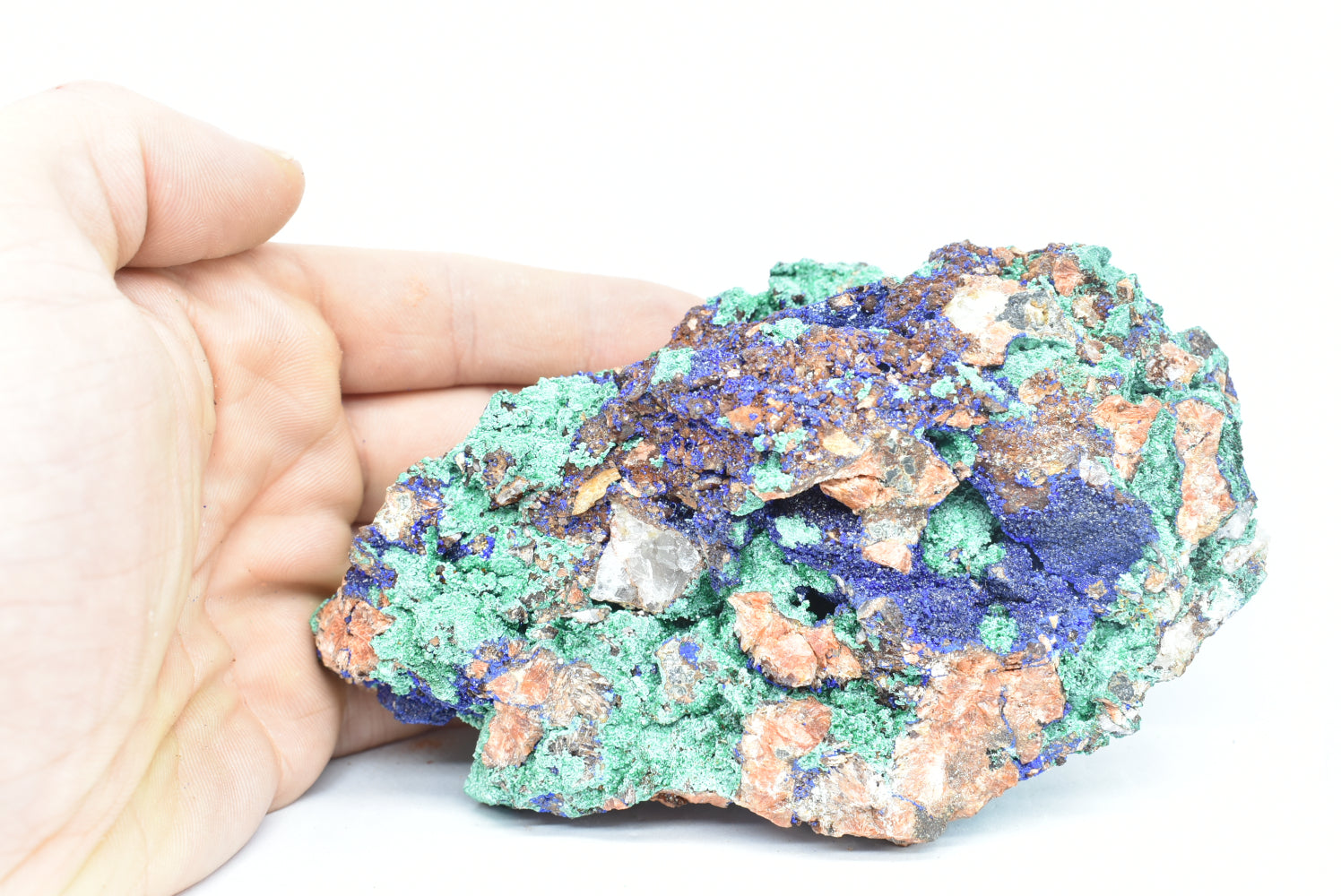 Azurite with Malachite