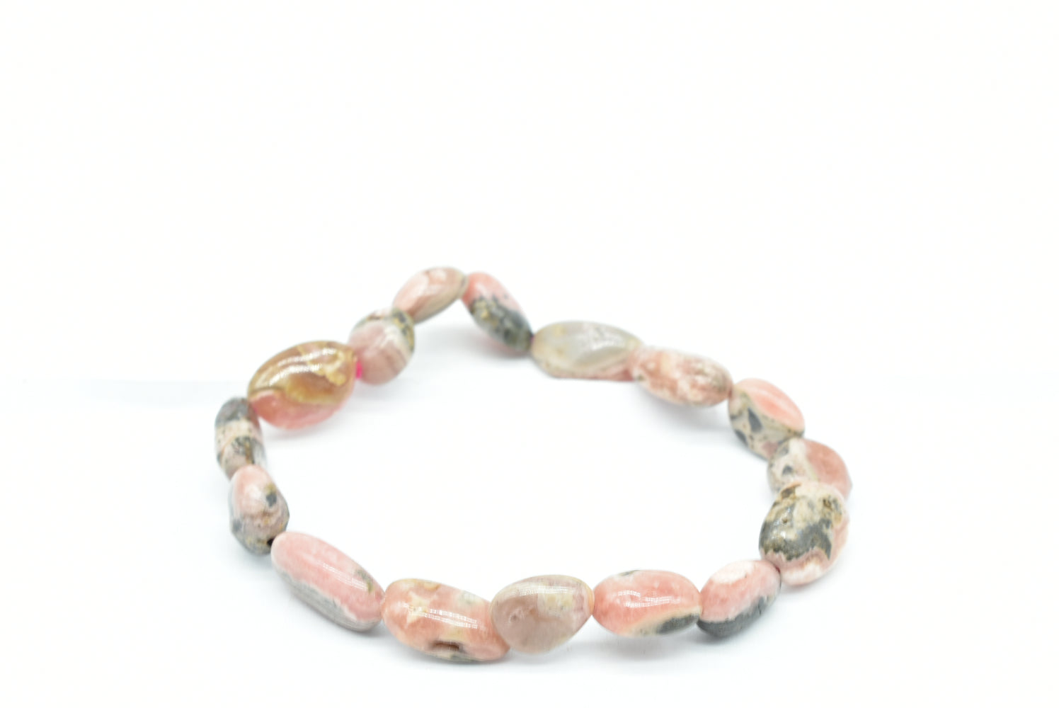 Bracelets with Elasticized Rhodonite nuggets