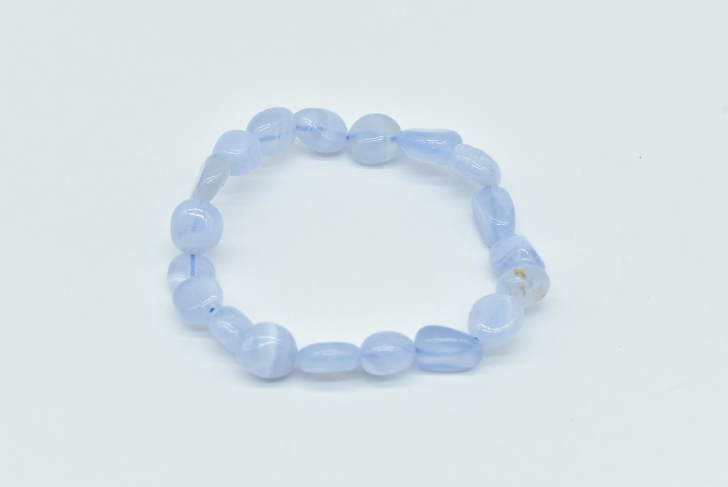 Bracciale con pepite di Calcedonio blu