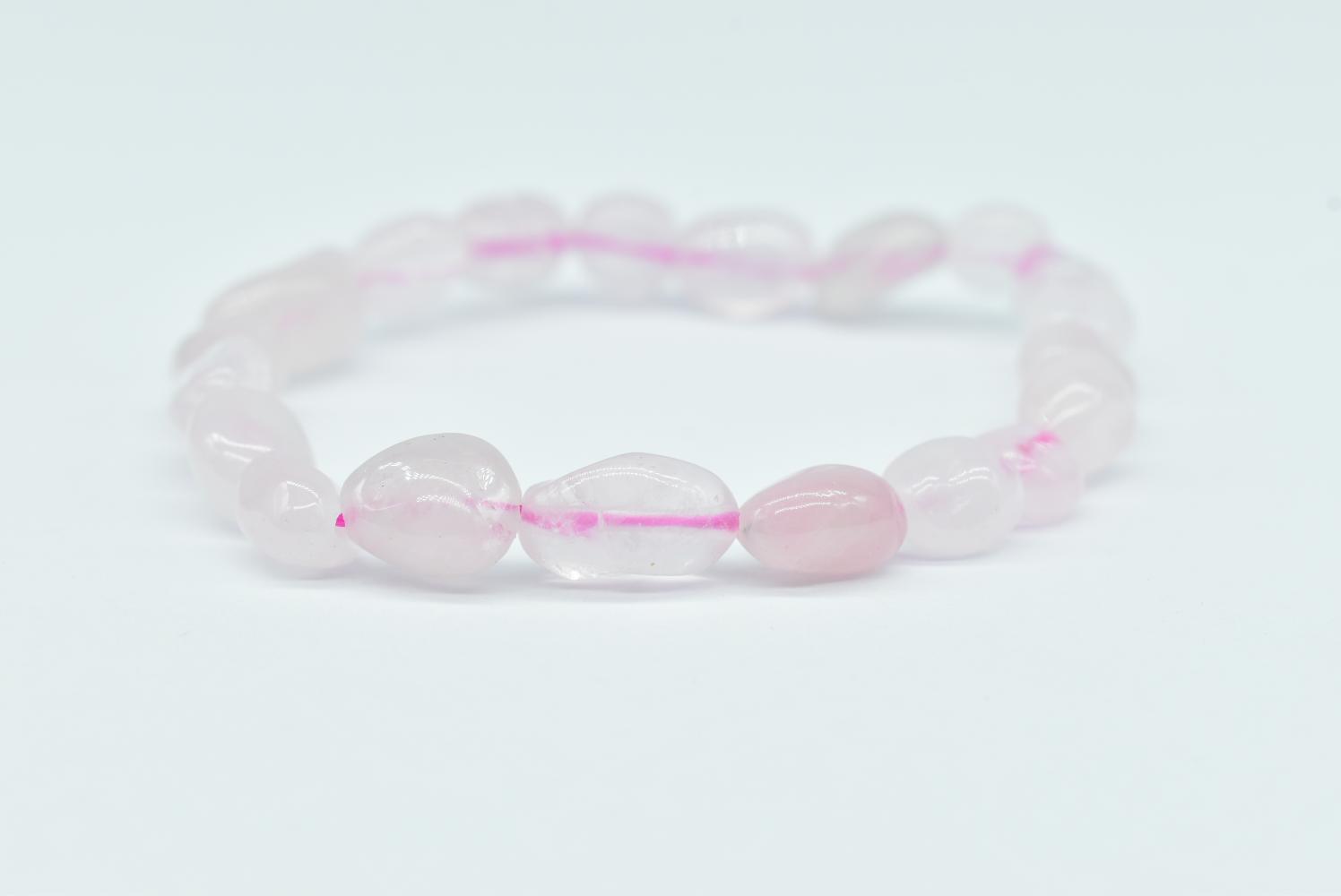 Bracciale con pepite di Quarzo Rosa