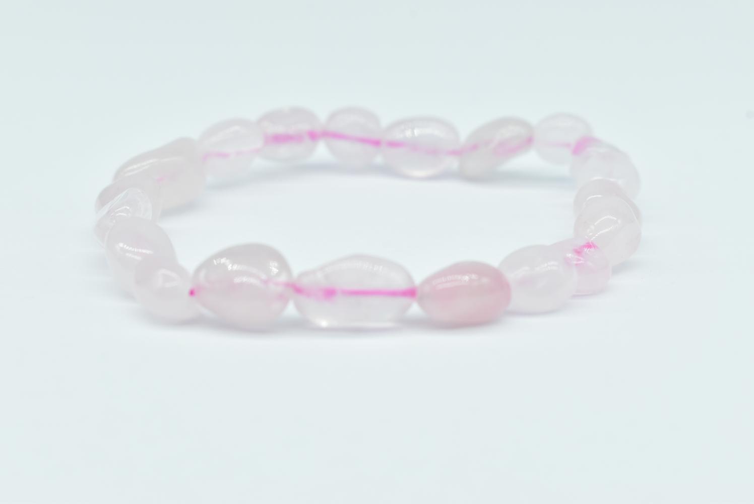 Bracciale con pepite di Quarzo Rosa