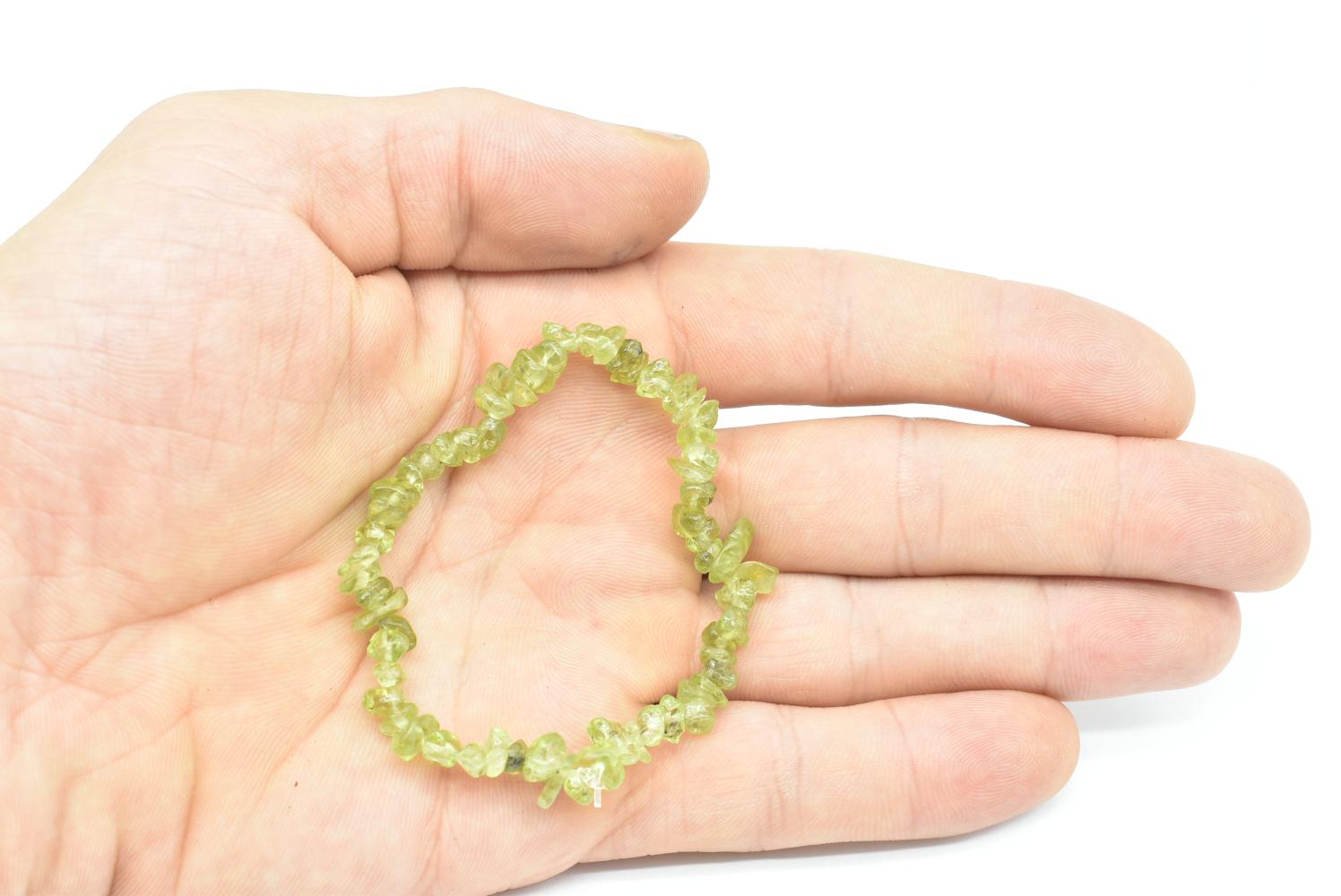 Bracciale Chips di Peridoto Elasticizzato