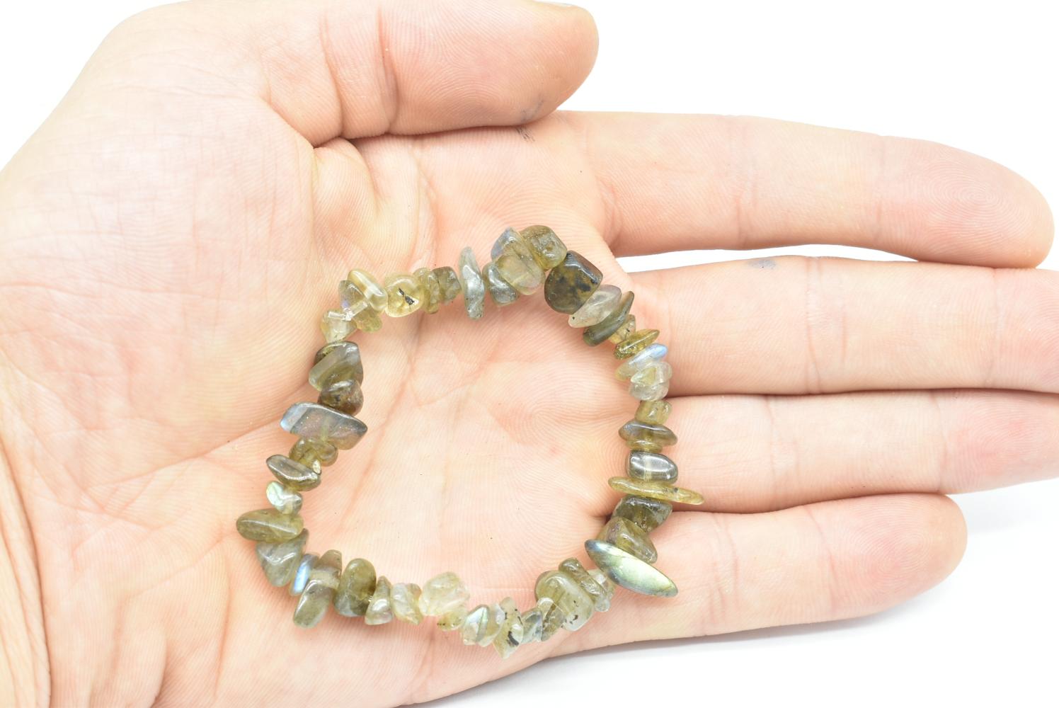 Labradorite Chips Bracelet Stretch Unisex