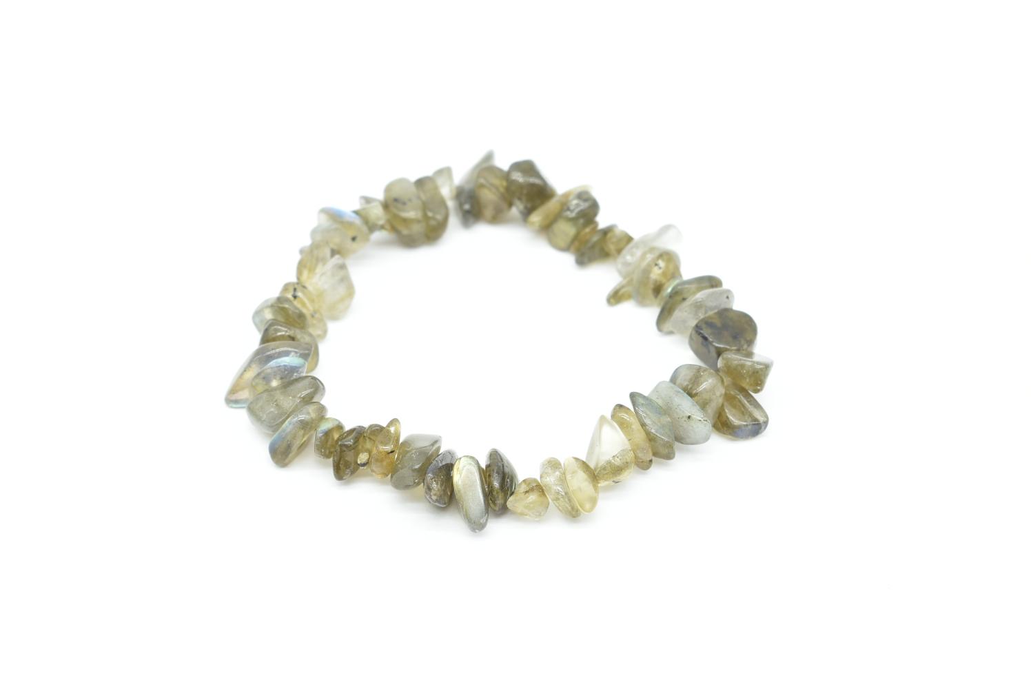 Bracciale Chips di Labradorite Elasticizzato Unisex