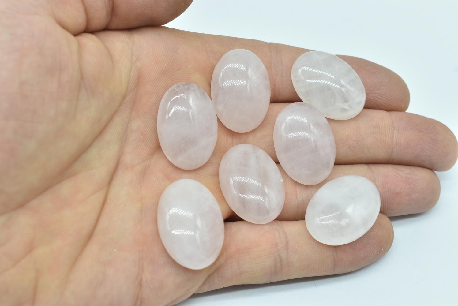 Oval Rose Quartz Cabochon 25x18 mm