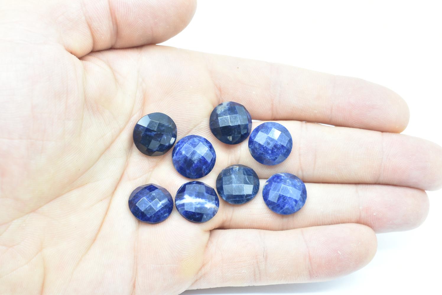 Sodalite Cabochon Faceted 14x14mm