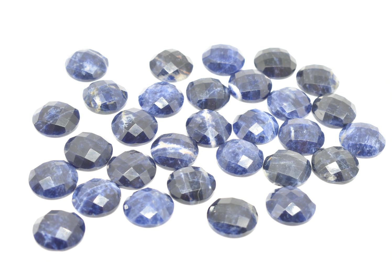 Sodalite Cabochon Faceted 14x14mm