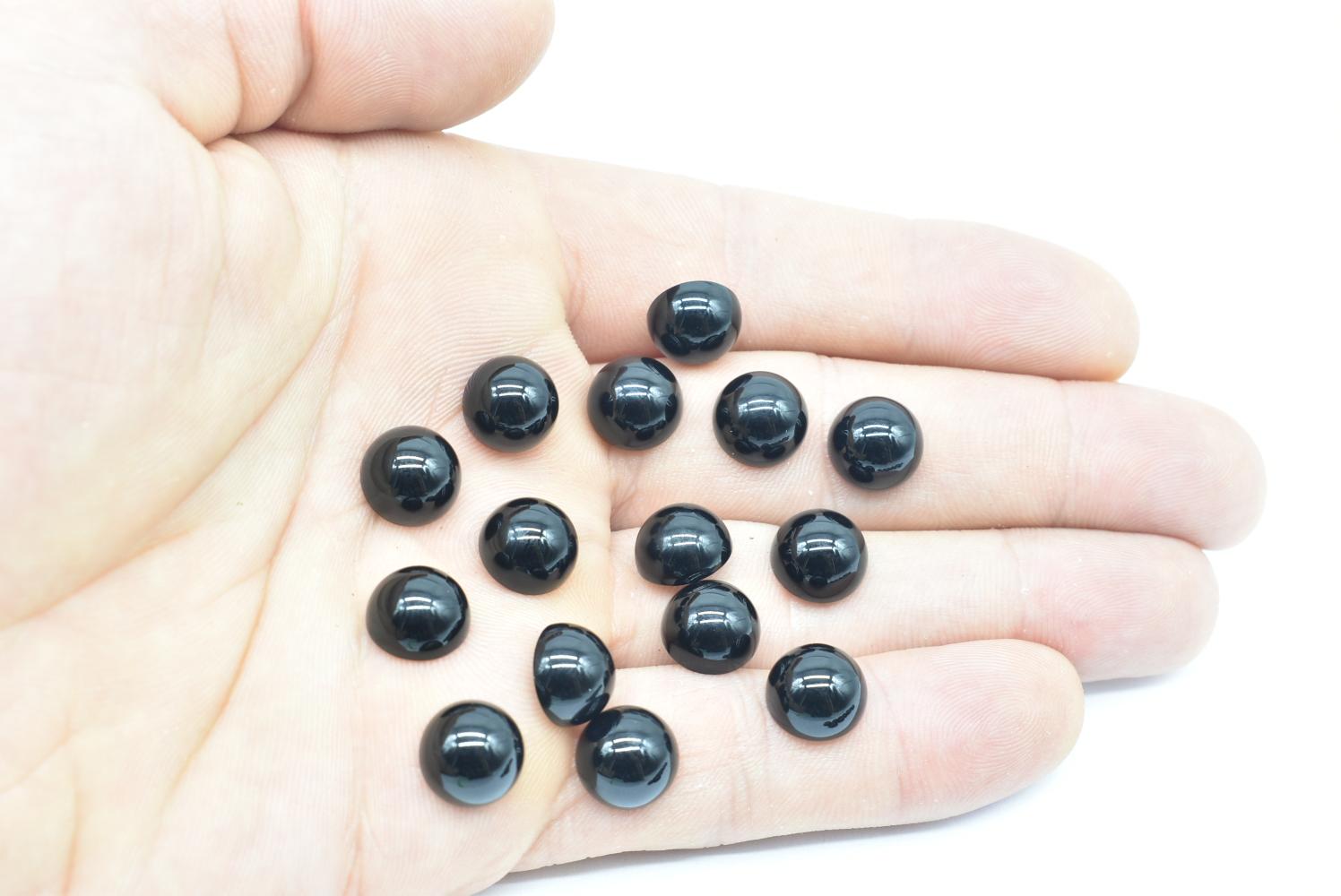 Black Agate Cabochon 10x10 mm