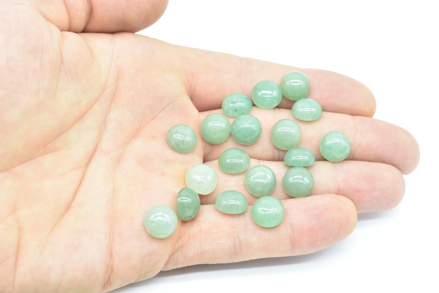 Natural Green Aventurine Cabochon, Half Round, 10x4~5mm