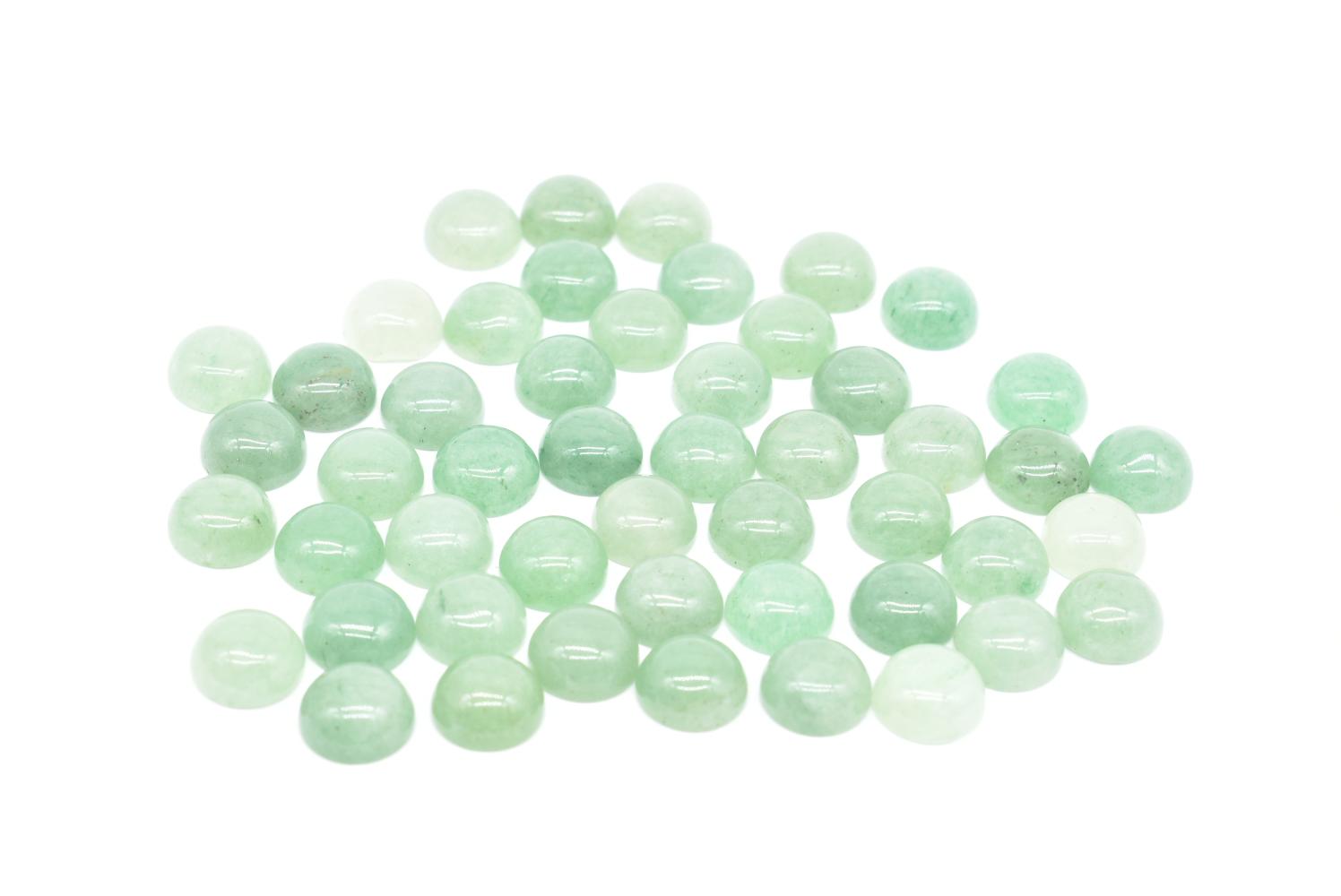 Natural Green Aventurine Cabochon, Half Round, 10x4~5mm