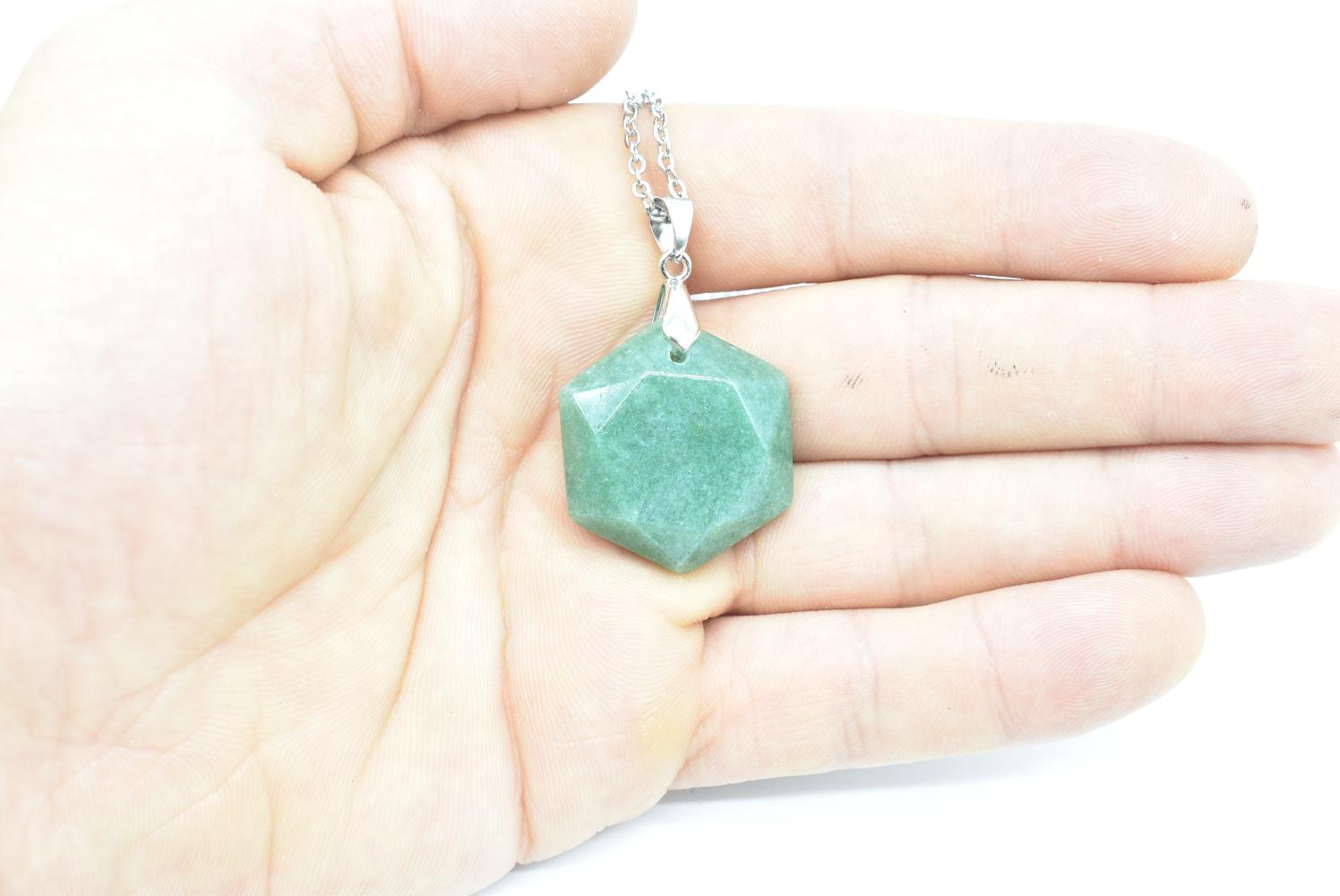 Aventurine Hexagon Pendant