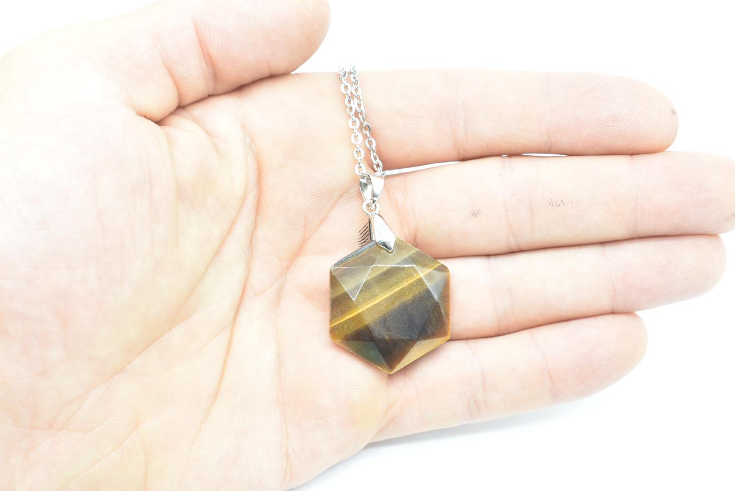 Tiger Eye Hexagon Pendant