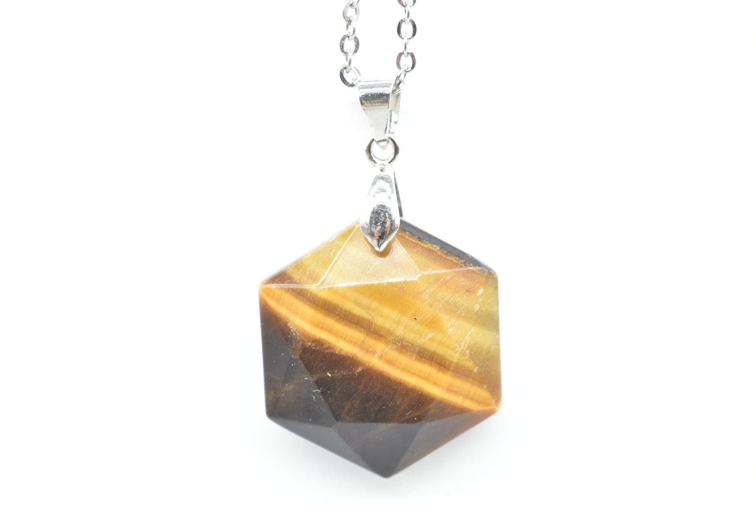 Tiger Eye Hexagon Pendant