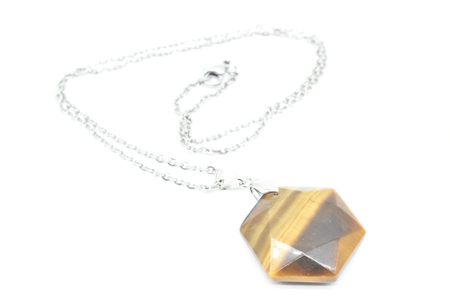 Tiger Eye Hexagon Pendant