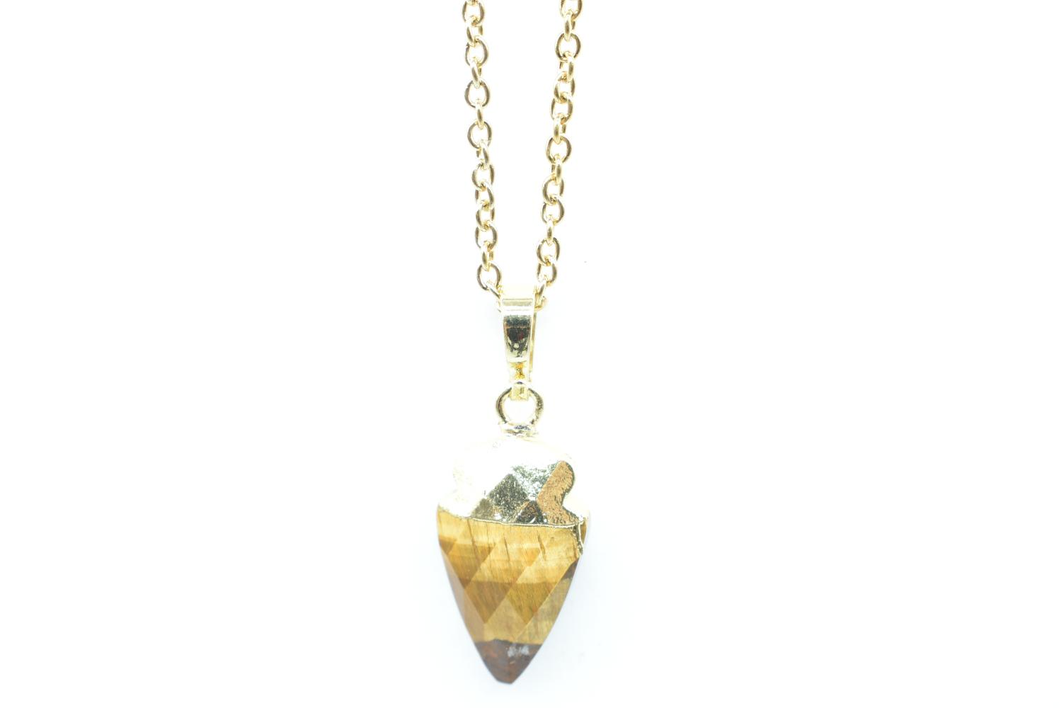 Tiger Eye Arrowhead Pendant