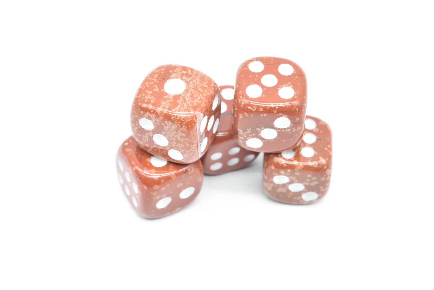 6-sided Red Jasper Dice