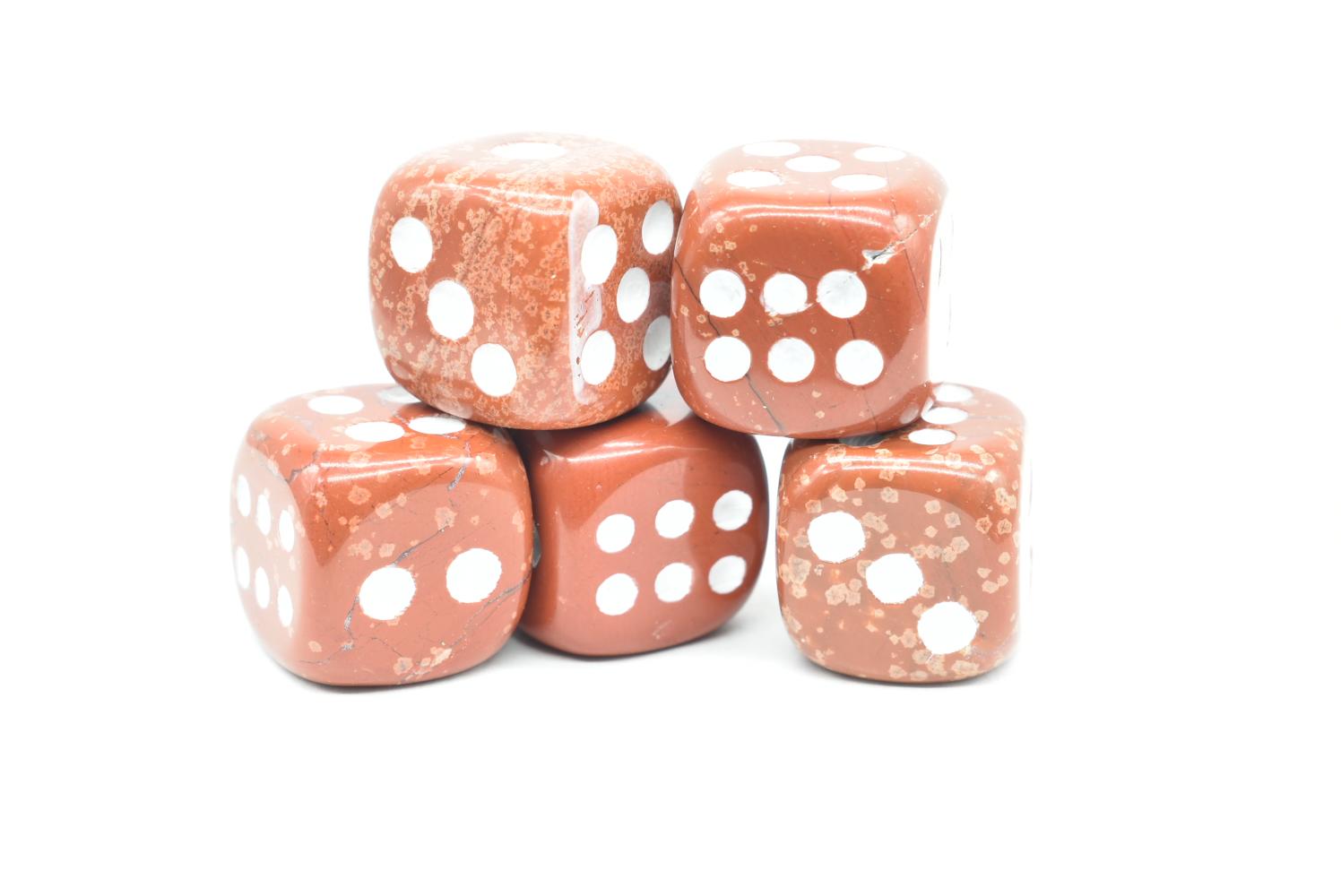 6-sided Red Jasper Dice