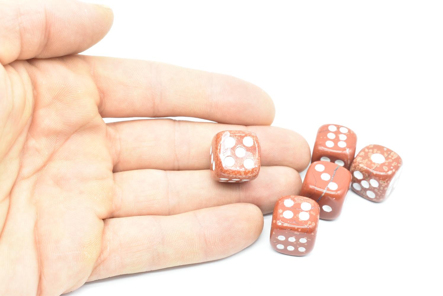 6-sided Red Jasper Dice