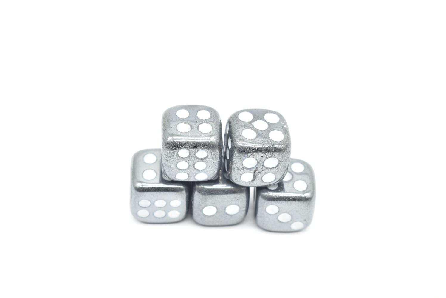 6-sided Hematite Dice