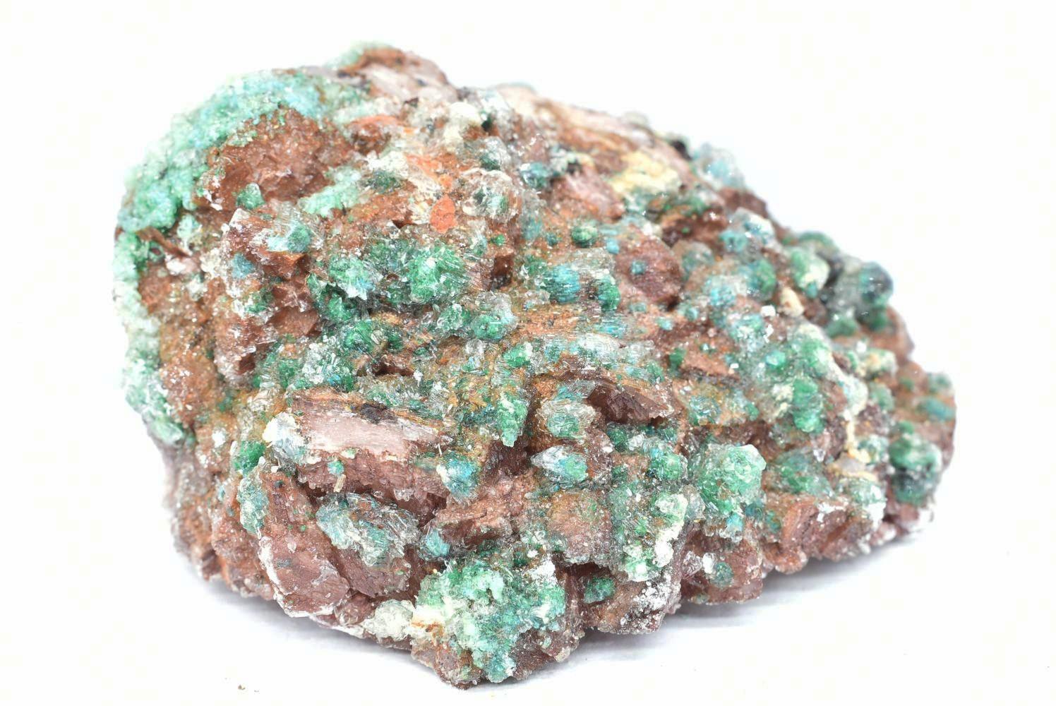Dolomite with devillin, malachite and chalk