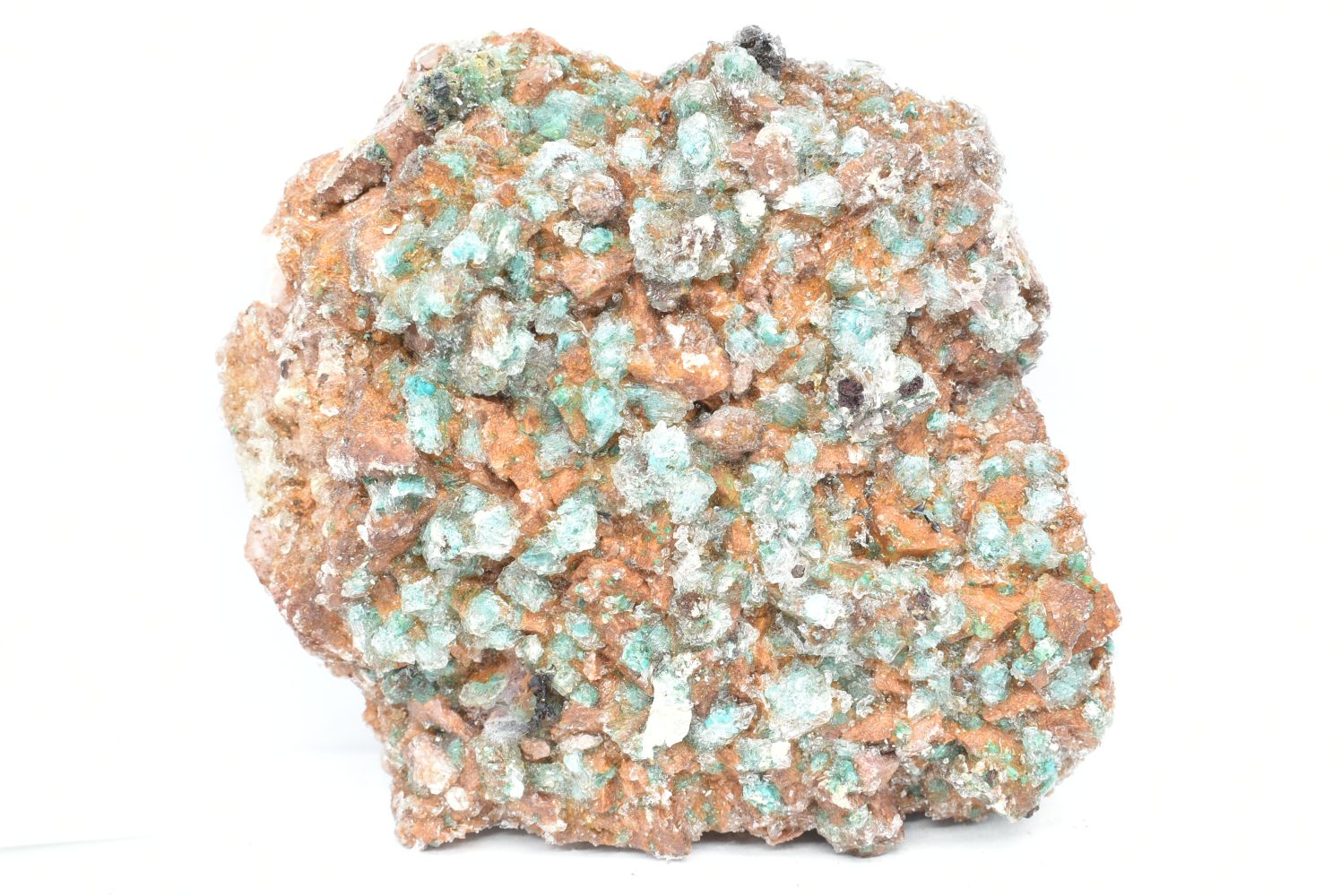 Dolomite with devillin, malachite and chalk