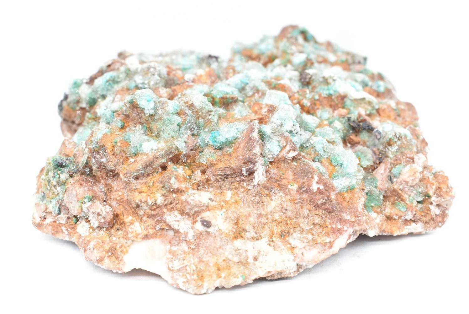 Dolomite con devillina,malachite e gesso