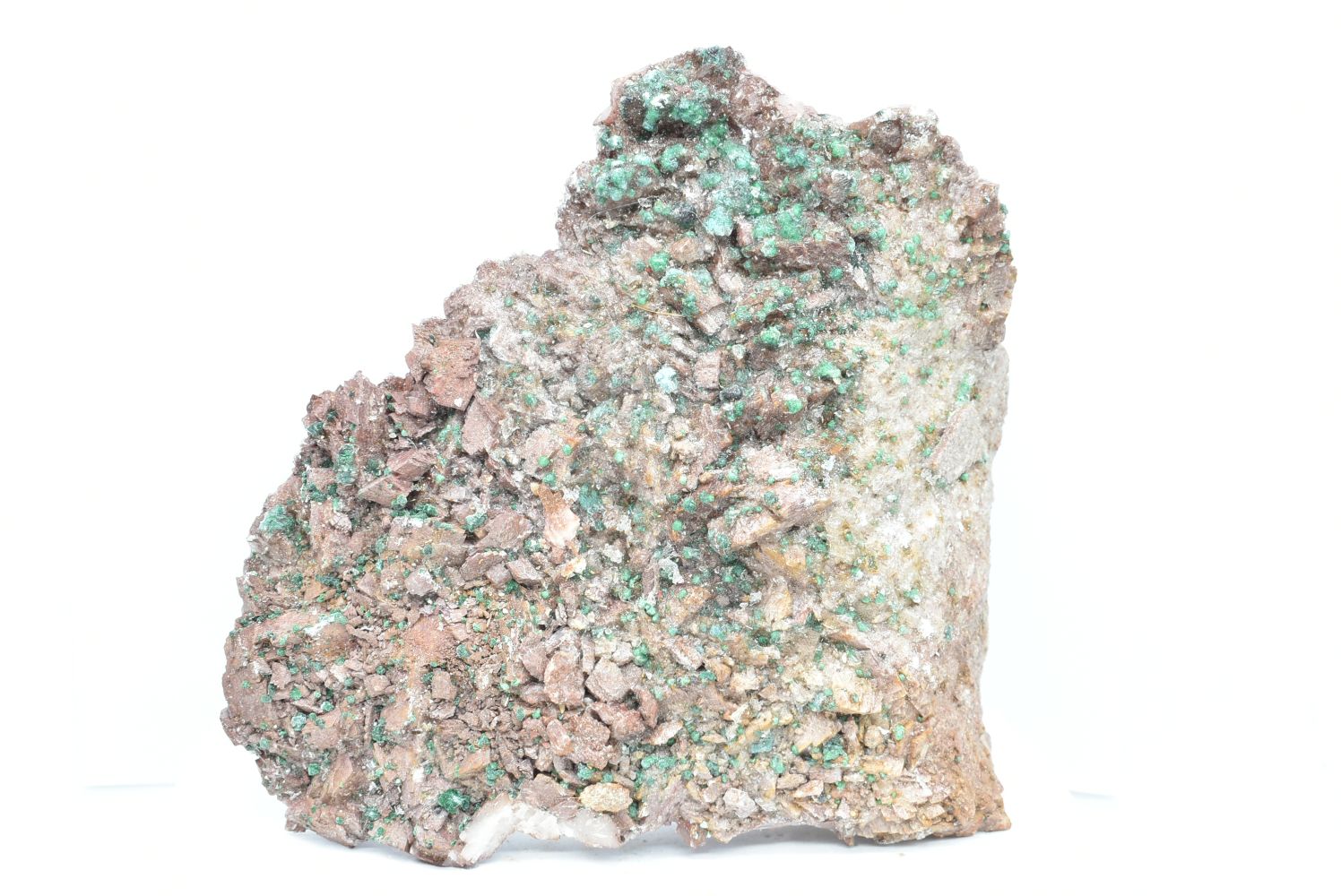 Dolomite with devillin, malachite and chalk