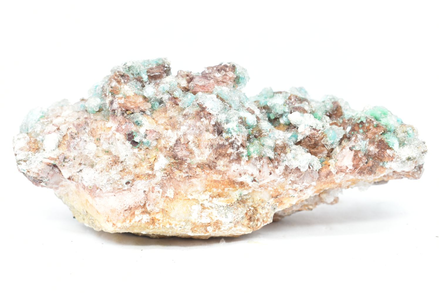 Dolomite with devillin, malachite and chalk