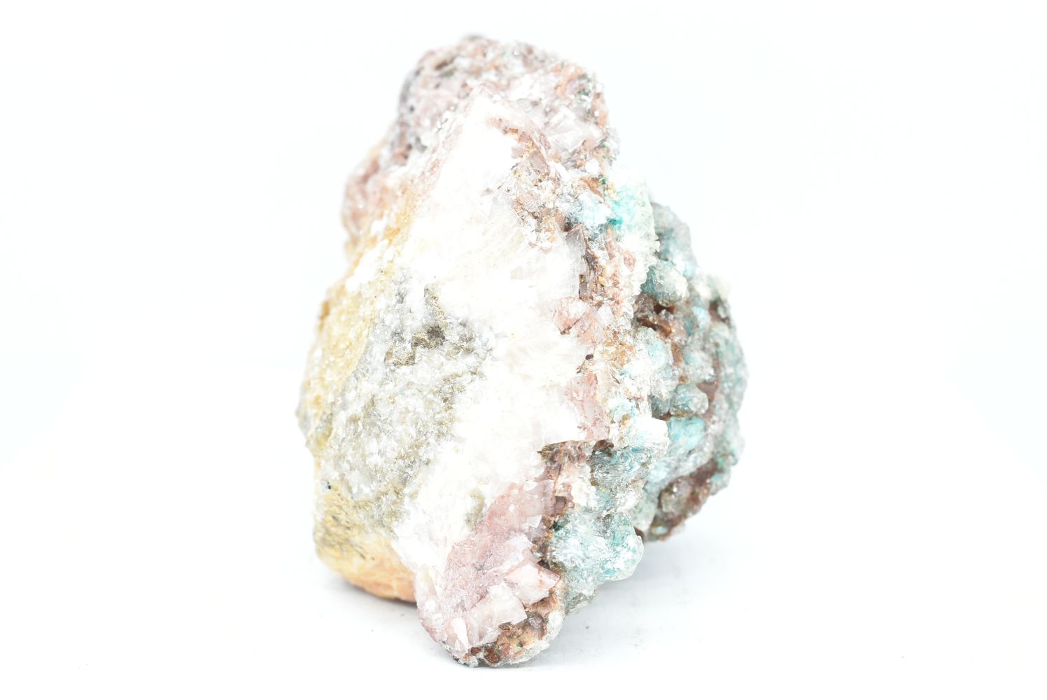 Dolomite with devillin, malachite and chalk