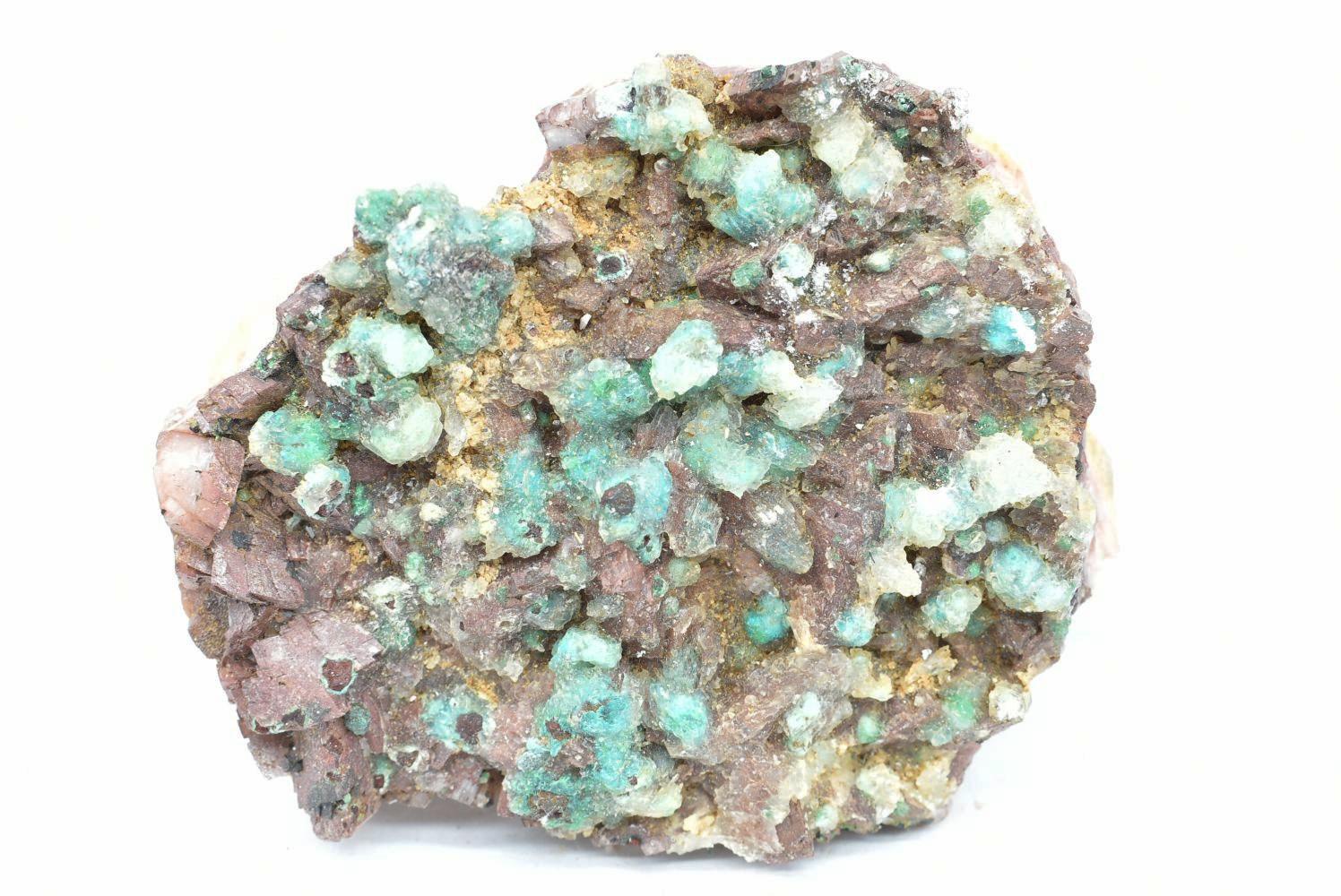 Dolomite with devillin, malachite and chalk