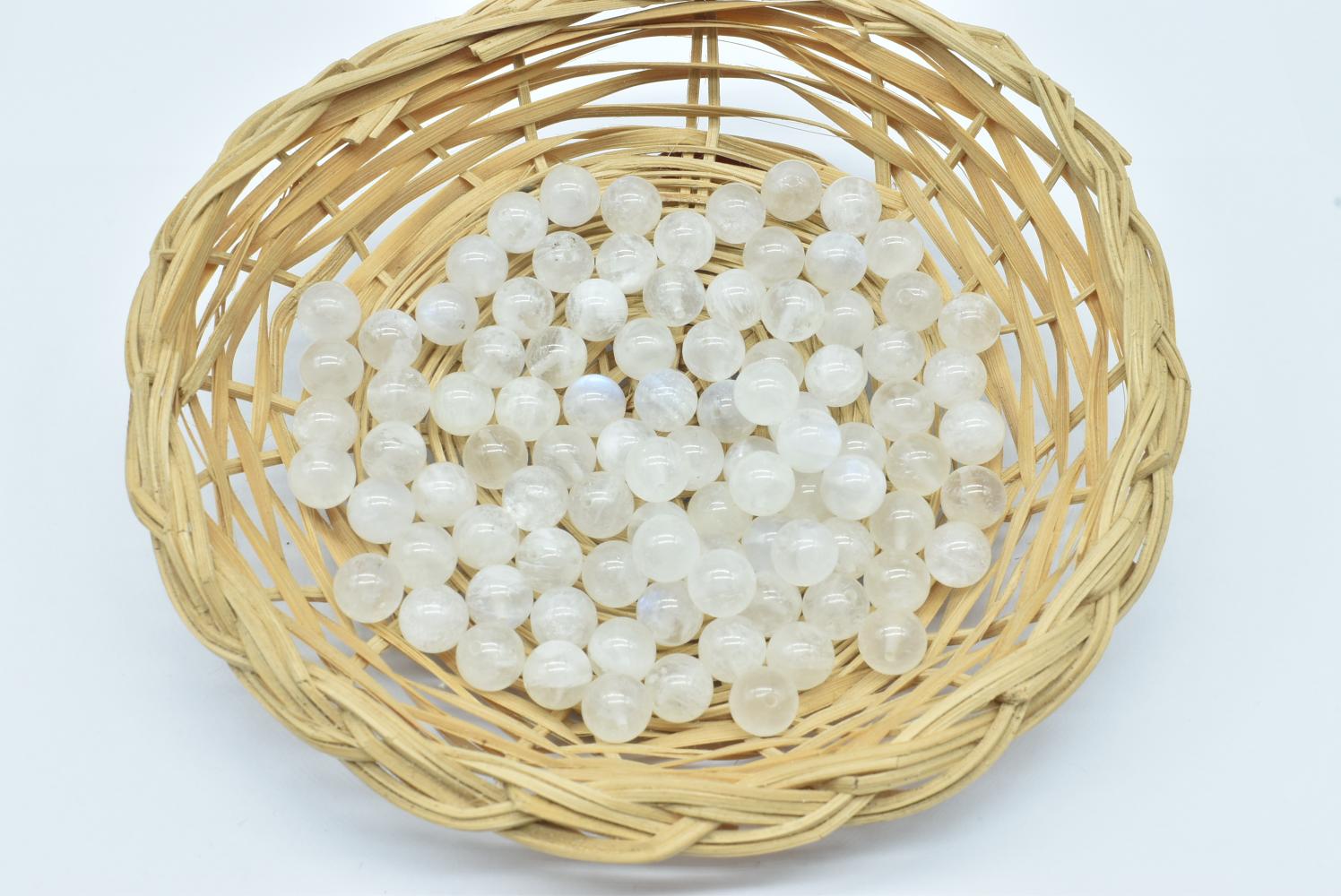 Perline di Labradorite bianca 8.5mm Forate - 5 Perline