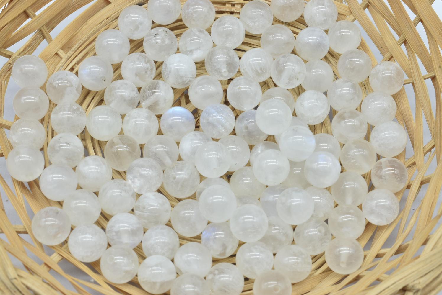 Perline di Labradorite bianca 8.5mm Forate - 5 Perline