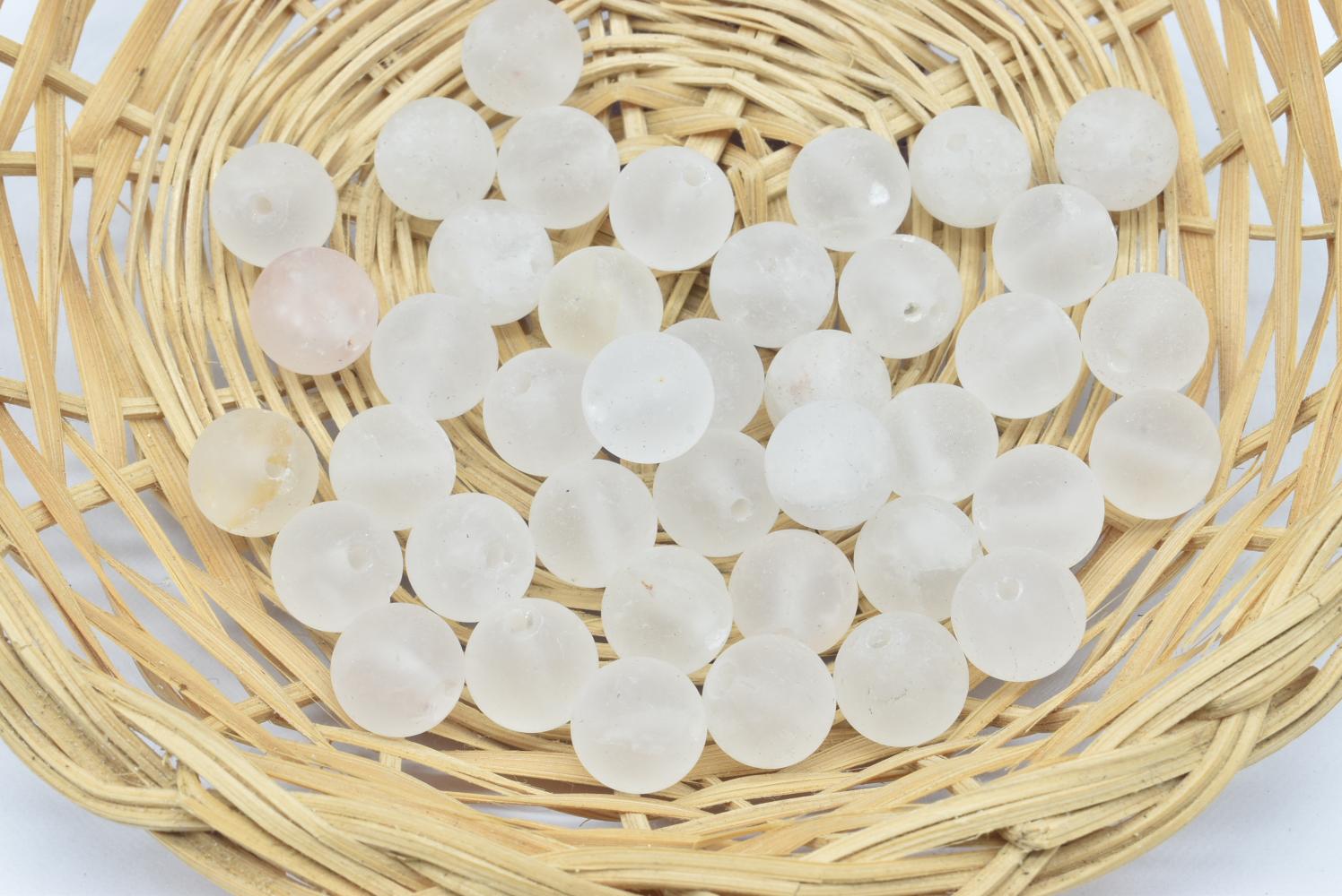 Perline di Quarzo Ialino 10 mm Forate - 5 Perline