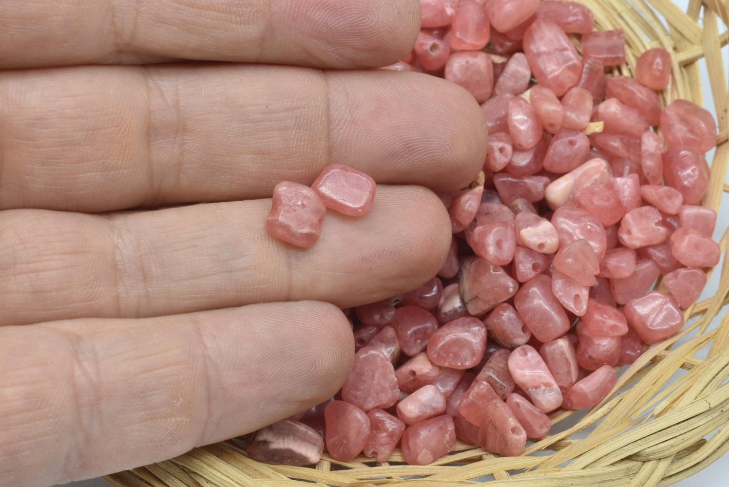 Perline di Rodocrosite Forate - 3 Perline