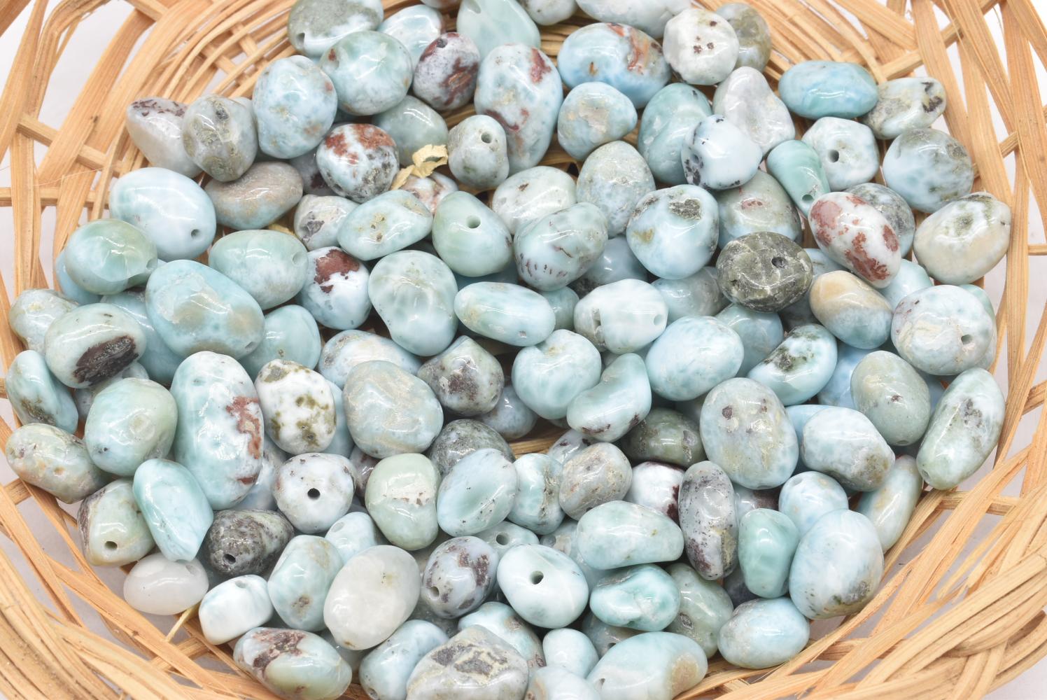 Perline di Larimar 8-12mm Forate - 3 Perline