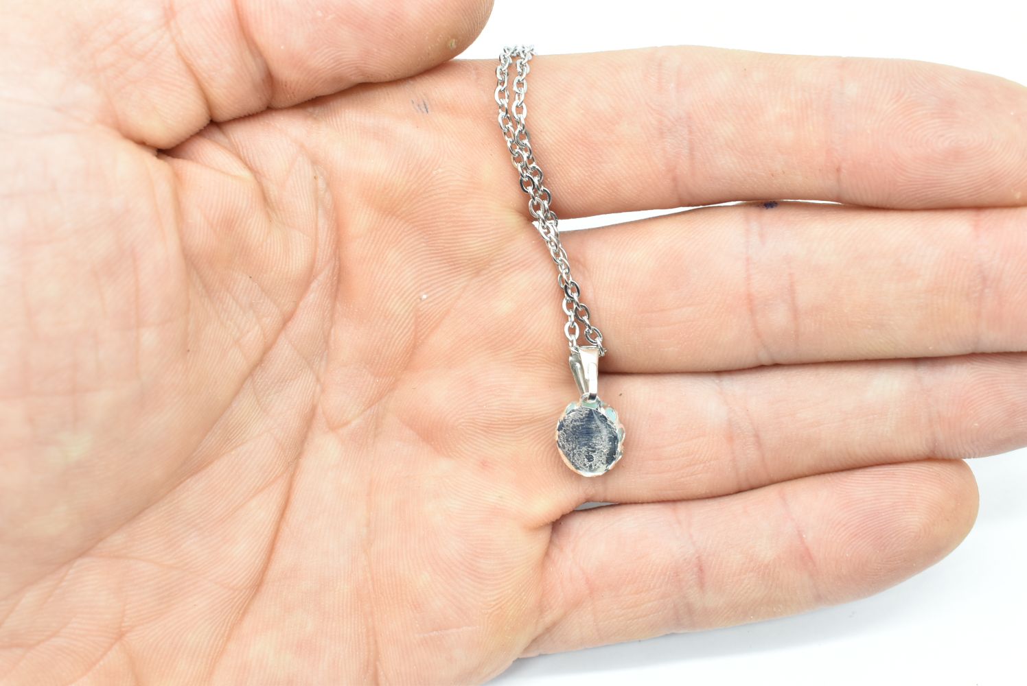 Moonstone Drop Pendant in Stainless Steel