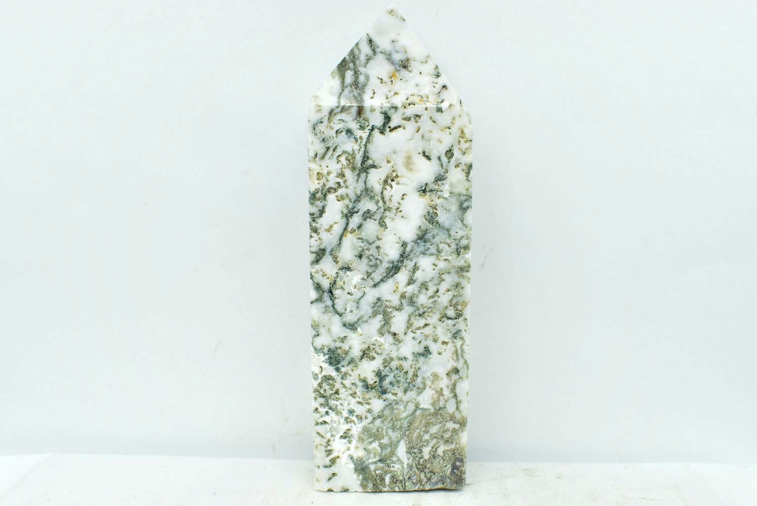 Moss Agate Obelisk 10.7 cm