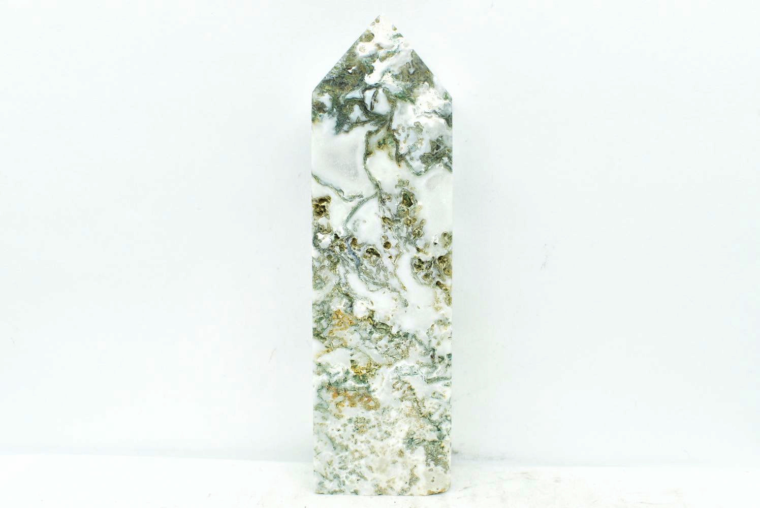 Moss Agate Obelisk 10.4 cm