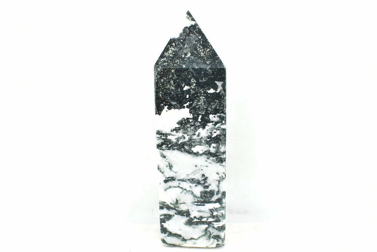 Moss Agate Obelisk 8.7 cm