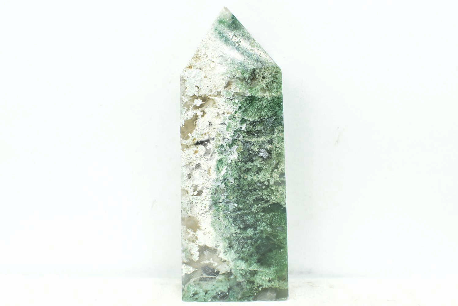 Moss Agate Obelisk 9.4 cm