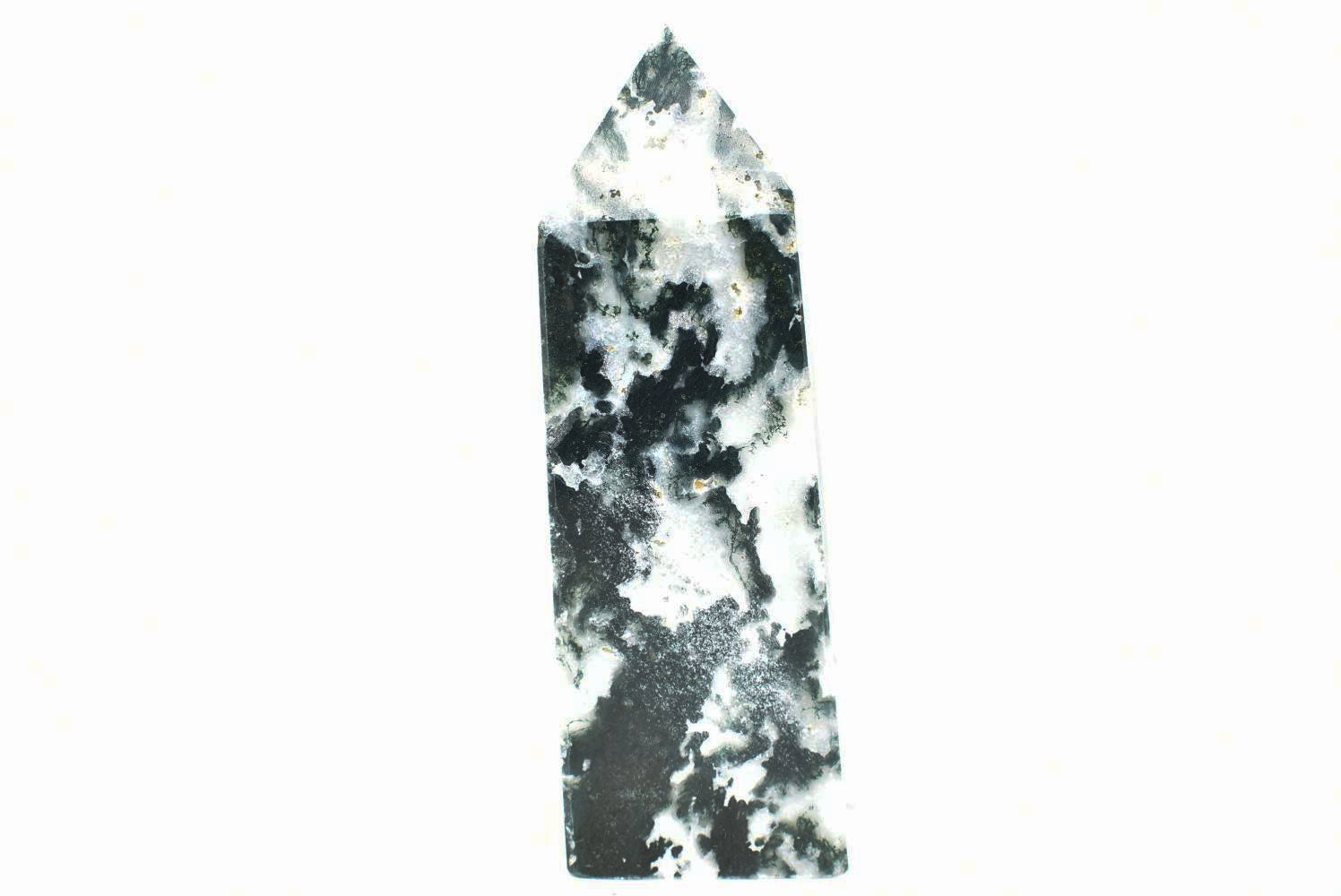 Moss Agate Obelisk 8.5 cm