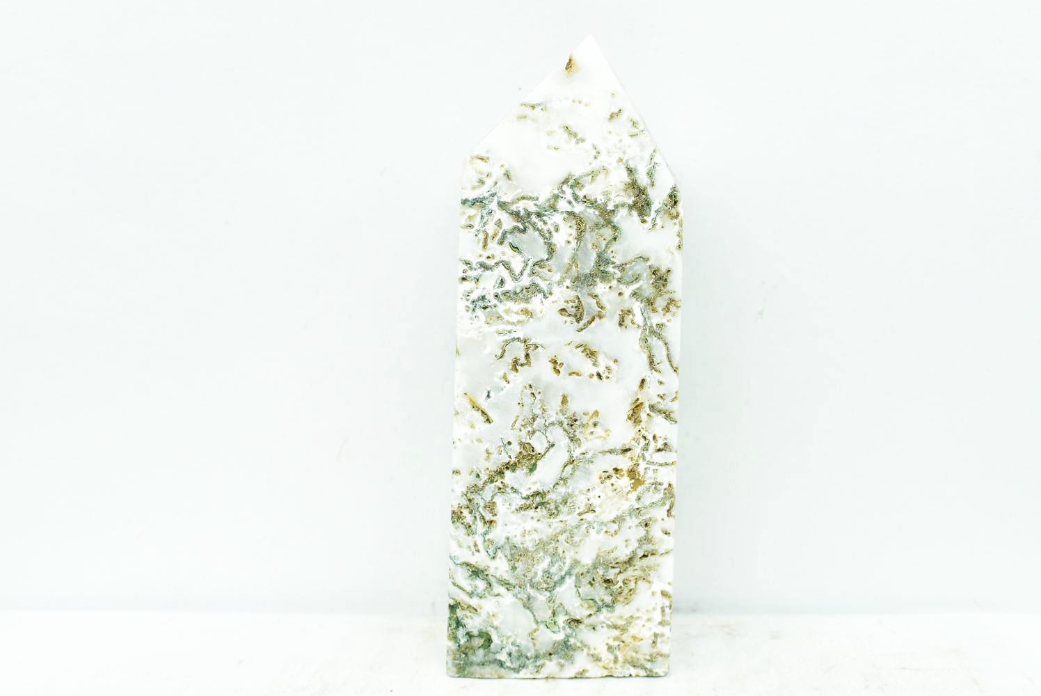 Moss Agate Obelisk 8.8 cm