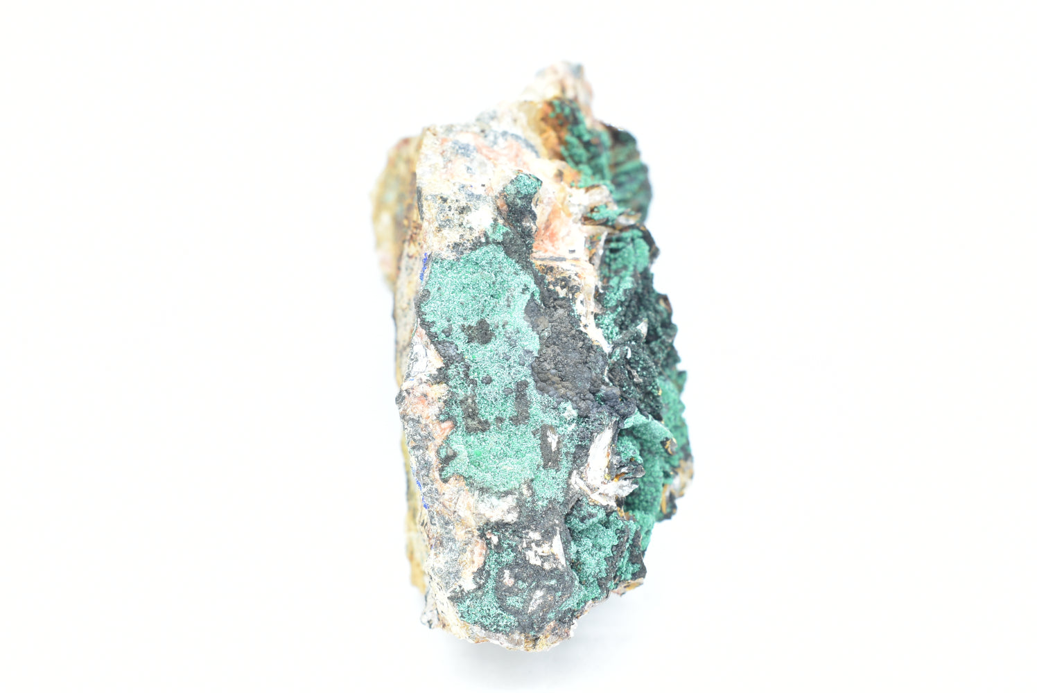 Malachite on Barite