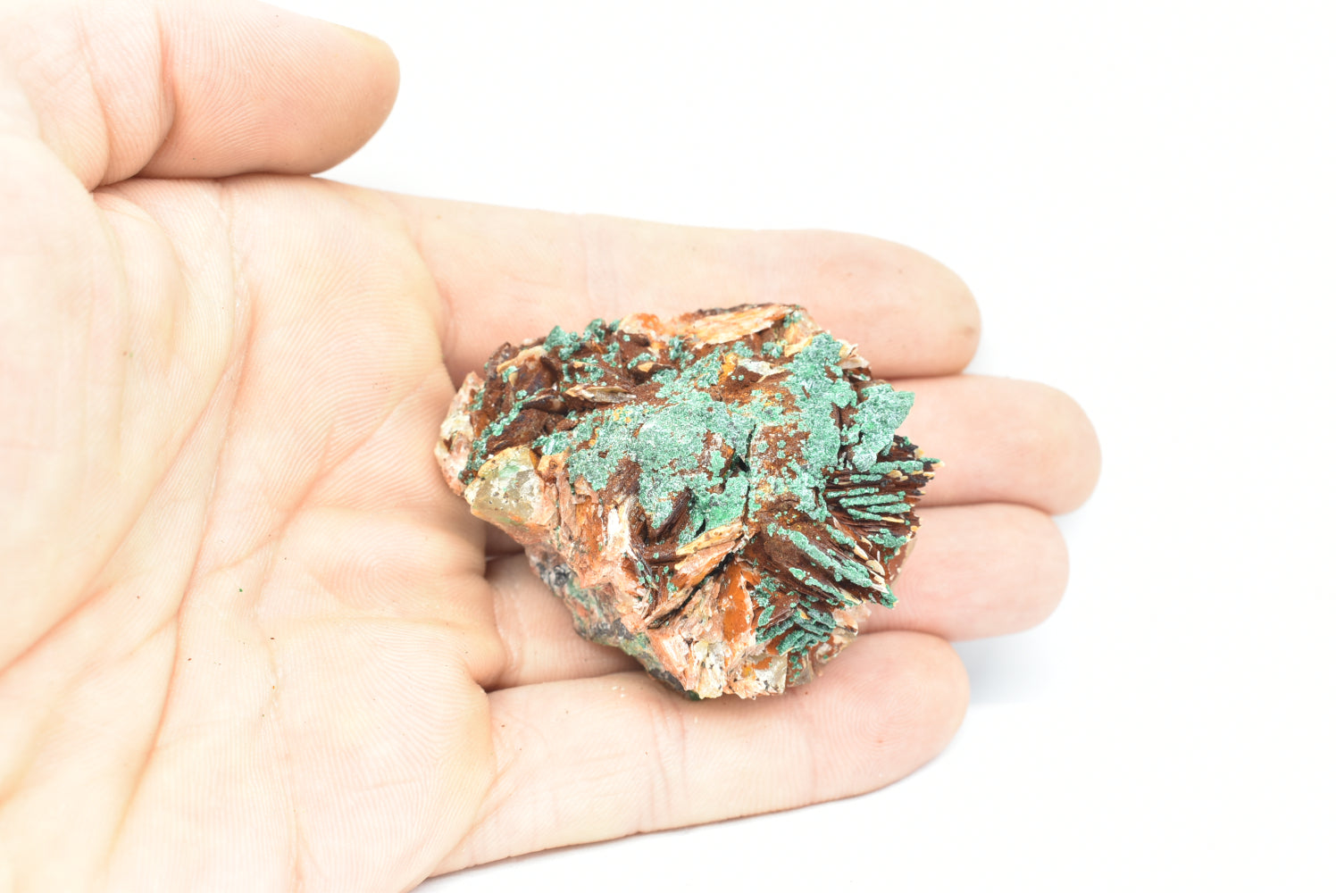 Malachite on Barite